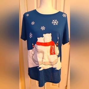 Coca Cola Women's Polar Bears Hugging Christmas Top - Size XXXL - NWOT